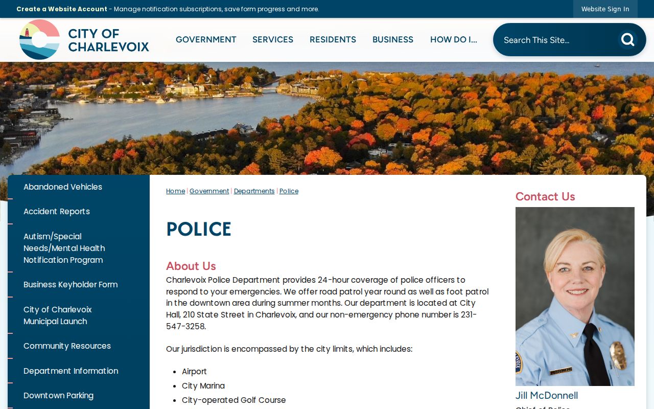 Charlevoix warrant search: Charlevoix Police Department contact and 24-hour coverage information