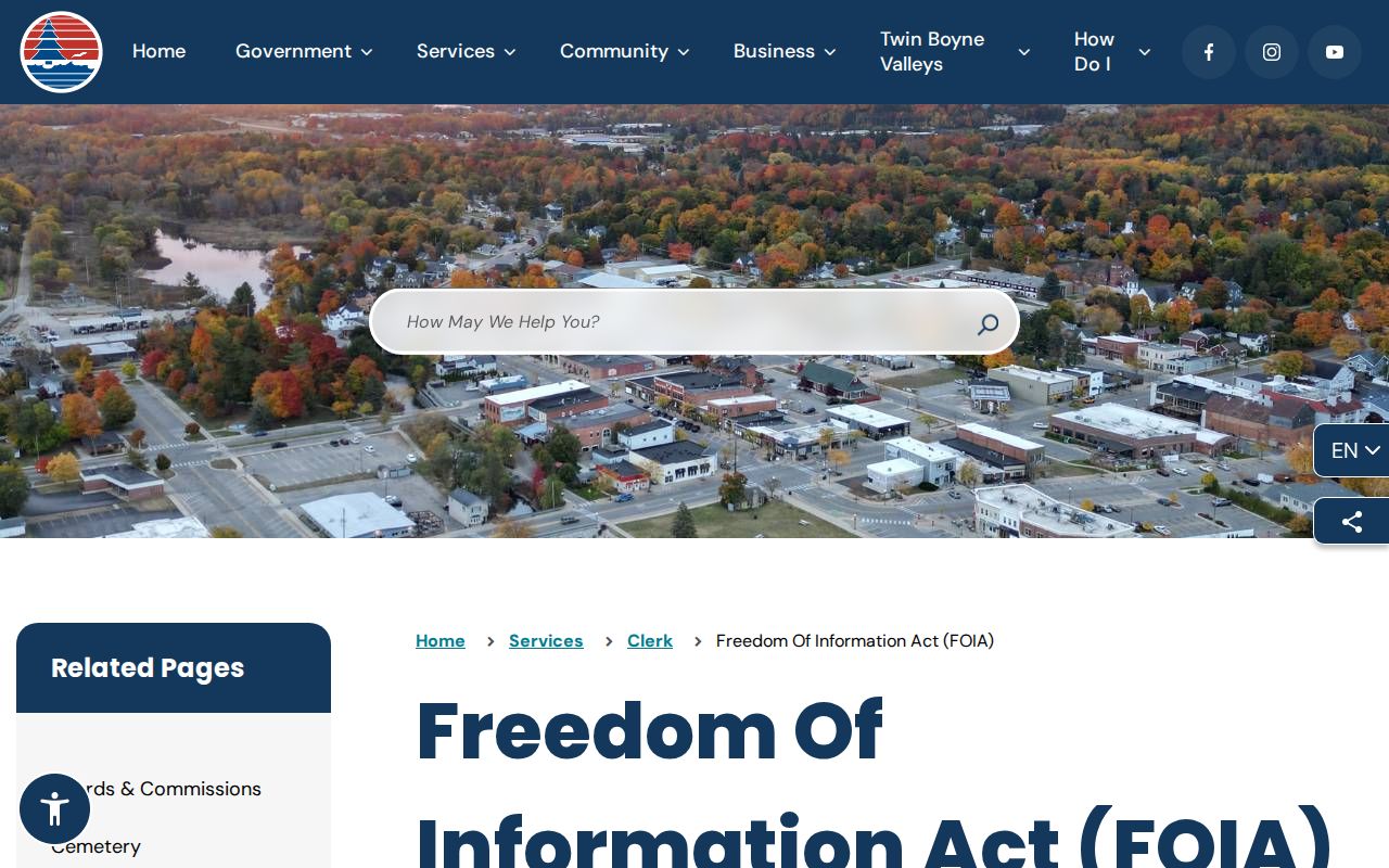Boyne City warrant search: Boyne City FOIA page and police records request links